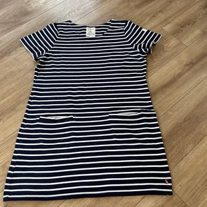 Women’s Joules size 14 Uk Navy & White Stripe T-shirt Short Sleeve Summer dress  - Picture 1 of 11