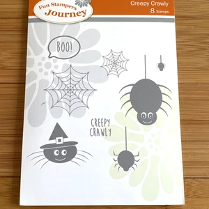 Fun Stampers Journey - Creepy Crawly SS0218 - 8 rubber stamps - Halloween Spider - Picture 1 of 4