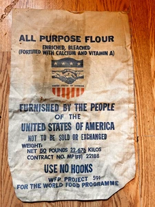 Vintage 50 Lb Flour Sack Donated By People Of The United States Of America - Picture 1 of 4
