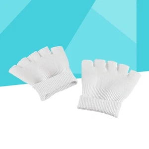 1 Paar Damen Fünf Zehen Socken Gel Heelless Bootssocken SPA Socken (weiß Einheitsgröße) - Bild 1 von 12