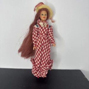 Bambola ideale vintage -Jody- capelli rossi, cappello vestito a quadri da collezione anni 60/70 - Foto 1 di 8