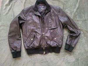 ARMANI JEANS HERREN LEDERJACKE. SCHWARZ, GRÖSSE 50, Bomberjacke - Bild 1 von 10