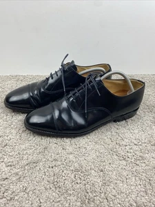 ZAPATOS OXFORD SIN MARCA NEGROS PULIDOS UK 9 EU 43 | Suela de cuero - Imagen 1 de 16