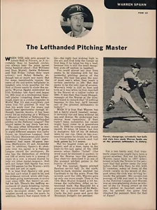 1950's Warren Spahn "...Pitching Master" Milwaukee Braves Baseball Article 2D22 - Picture 1 of 1