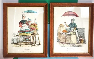 Carle Vernet Set signiert farbige Lithographie Marchande d Orangen & Bouquetiere - Bild 1 von 8