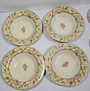 CHERI BLUM FOR 222 FIFTH SAVANNAH FLORAL SET OF 4 SOUP SALAD BOWLS - Picture 1 of 4