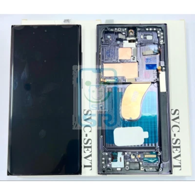 DISPLAY LCD SOFT OLED SAMSUNG GALAXY S23 ULTRA SM-S918 5G SCHERMO VETRO NERO - Image 1 of 2