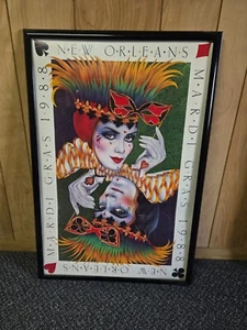 ANDREA MISTRETTA New Orleans Poster Stampa 1988 Martedì Grasso - Foto 1 di 4