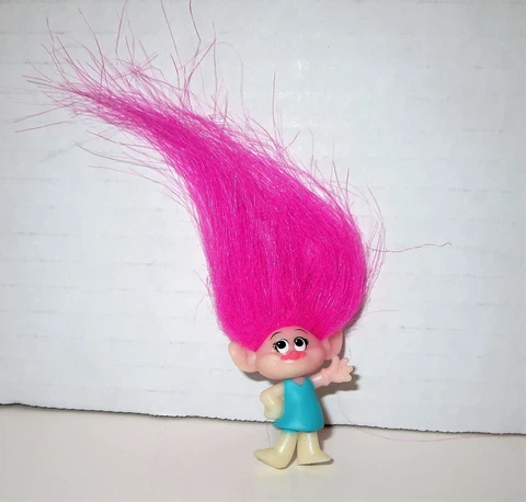 Trolls Movie Poppy Troll Doll Hasbro PVC Mini Figure 2016 Pink Body & Hair Cover