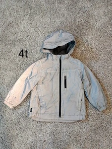 4t GAP fleece lined waterproof fully Reflective jacket with hoodie sliver - Picture 1 of 7