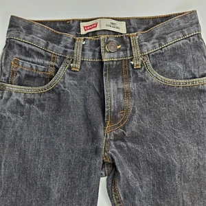 Levis 505 Straight Leg Boys 10 Regular Fit Denim Jeans 25 X 25 Black - Picture 1 of 8