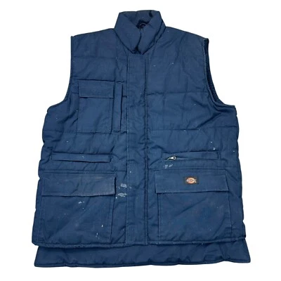 Dickies Puffer Gilet Jacket Workwear Full Zip Blue Mens Large - Image 1 of 4