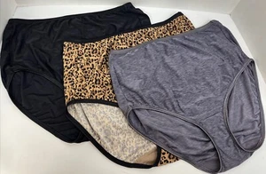 Vanity Fair Radiant Womens Hi-Cut Panties 3PR Black/ Steel /Cheetah Sz 3XL/10 - Picture 1 of 11