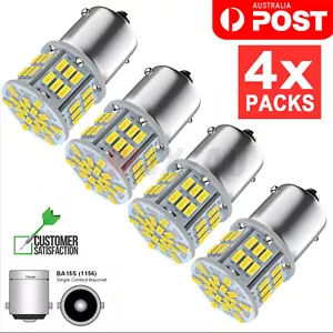 4PCS LED Light Bulb 1156 BA15S Brake Reverse Turn Stop Tail Car White Globe 12V - Picture 1 of 9