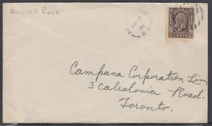 Canadá - 10 de abril de 1934 Beaver Cove, NS anillo dividido cancelación en cubierta - Imagen 1 de 1