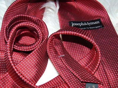 Joseph & Lyman Bloomingdale's Corbata Micro Geométrica Oro Rojo Seda Hombre  Foto 1 de 4