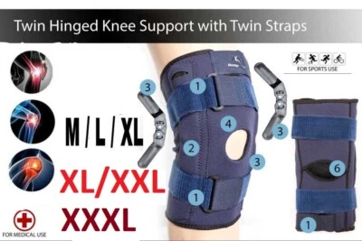 Medical Grade Hinged Knee Support Protector Running Arthritis Joint Pain Relief - Image 1 of 4