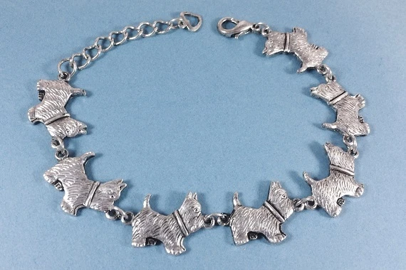 Pulsera ajustable Norwich Terrier raza perro chapada en plata antigua Foto 1 de 1