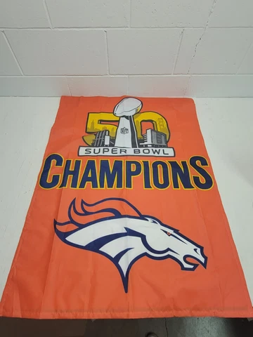 WinCraft Sports Bronco Superbowl Champions yard flag 27.5" x 37" Cover