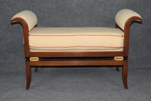 Beautiful Hollywood Regency Gold Leaf Gilt and Solid Cherry Window Bench - Picture 1 of 12