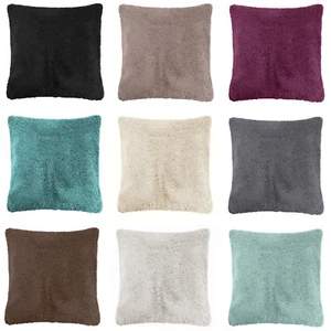 SET OF 4 Super Soft Teddy Bear Cushion Covers Fleece Faux Fur 60x60cm 24"x24" - Imagen 1 de 18
