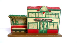 CR PETITE GARE TÔLE LITHOGRAPHIÉE "JOUET LA VILLE" ANNÉES 30/40 Lg 16xHt 9 cm - Imagen 1 de 5