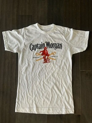 NEW Vintage Captain Morgan Shirt White Short Sleeve SIZE SMALL - Image 1 of 3
