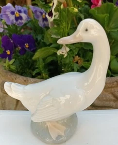 Vintage Nao Lladro China Figur gedrechselte Ente 545 Bodenstempel weiß🪶 Feder 80er - Bild 1 von 11