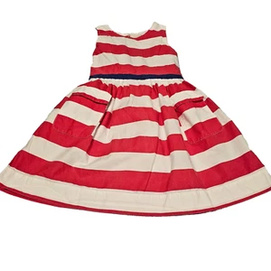 Mini Boden Fit & Flare Buttoned Back Striped Girl Dress Size 3-4Y Cotton - Picture 1 of 11