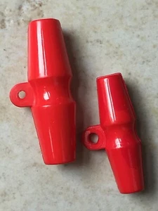 6 X COAT TOGGLE BUTTONS WITH SHANK - RED - 32 MM. AND 38 MM. - Picture 1 of 2