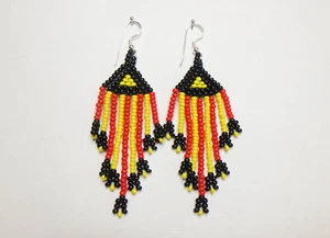 Handmade Ohrschmuck Franzi, schwarz-rot-gold, Flagge, Deutschland, Belgien - Bild 1 von 4