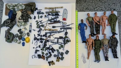 GI Joe 9 Action Figures HUGE Lot w/ 140+ Clothes Weapons Hats 1990s Hasbro 12" - Image 1 of 4