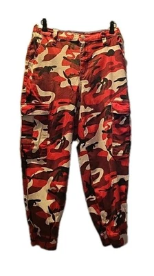 RUE 21 женщин брюки эластичной хлопок камуфляж красный черный белый бегун стиль брюки большой - Изображение 1 из 4