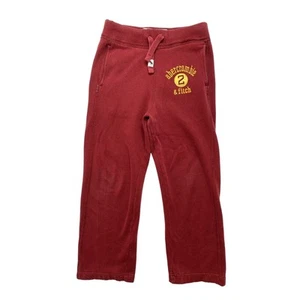 ABERCROMBIE Kids Dark Red Wide Leg Pull On Sweat Pants Size Small Kids Unisex - Picture 1 of 9