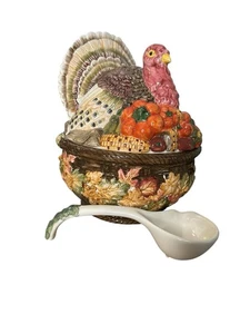 Pfaltzgraff Autumn Bounty Turkey Tureen | Vintage Fall Thanksgiving Soup Serving - Picture 1 of 19