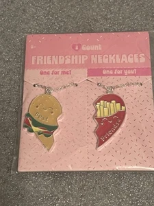 Target Bullseye Playground Burger & Fries Friendship Necklace Set Best Friends - Picture 1 of 2