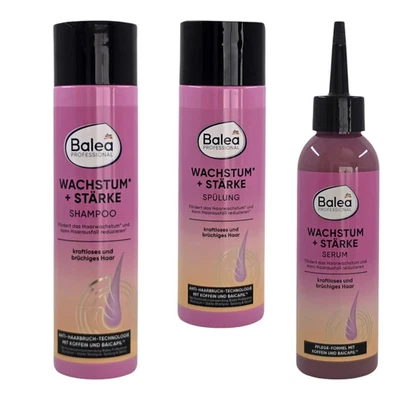 Balea Professional Wachstum + Stärke Haarpflege-Set - Shampoo, Spülung und Serum
