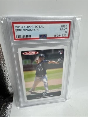 2019 Topps Total Erik Swanson #865 Rookie RC Psa Graded 9 Seattle Mariners Lm - Image 1 of 4