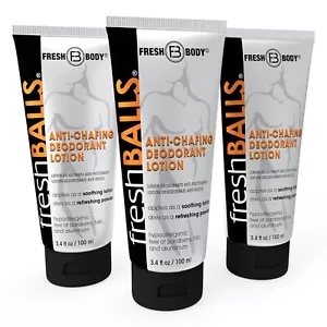 Fresh Balls 3.4 oz Tube (3 PACK) NEW - Anti Chafing Lotion Powder Deodorant - Picture 1 of 6