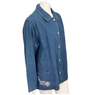 Chaqueta vaquera vintage TUDOR COURT botones para tareas MUJER 2X bolsillos bordados Foto 1 de 4