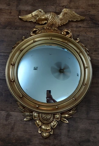 Vintage Large Syroco Federal Eagle Convex Mirror 28" x 17" No. 4010 1960 Cover