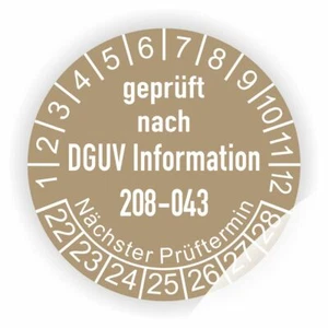 Prüfplaketten Regal-Prüfungen Geprüft nach DGUV Info 208-043 Ø:20-50mm - Picture 1 of 8