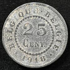 Belgium 25 Centimes 1918, Coin, Inv#F326