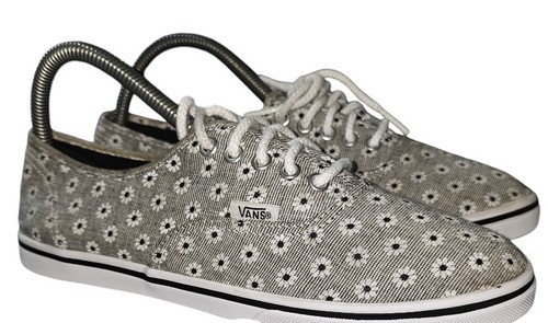 VANS Scarpe Donna Taglia 8 Nero Bianco Piccole Margherite Autentiche Sneakers Lo Pro