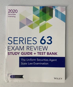 Wiley Series 63 Securities Licensing Exam Review 2020 Test Bank Uniform Study - Picture 1 of 11