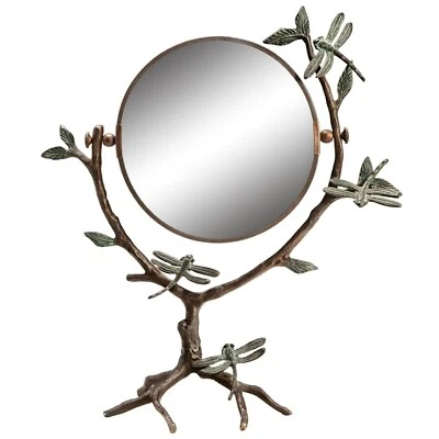 Brass Dragonfly On Branch Mirror Table Vanity Swivels 15 Inch ~SPI Home - Image 1 of 3