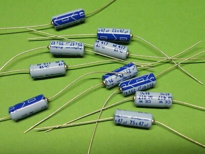 10 Pcs Axial Electrolytic Capacitor Rubycon 47uF 25v UK Stock A25-47U 10g A54