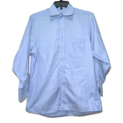 Camisa de Vestir DONALD J TRUMP Signature Azul Rayas Manga Larga Botón 15.5 32/33 Foto 1 de 4