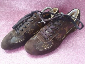 SHOES LOUIS VUITTON MONOGRAM/SUEDE SNEAKERS SIZE FR 37 WOMEN’S ENERGIE Brown - Picture 1 of 23