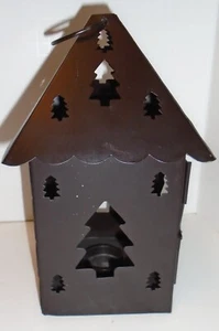 Vintage Luminary Style Rustic Metal Candle Lantern Latching Door 10" High READ - Picture 1 of 7